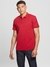 Men Red Solid Collared Short Sleeves Polo T-shirt