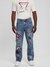 Blue Printed Mid-Rise Ankle Length Jeans