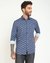 Men's Blue Cotton Printed Regular Fit Full Sleeves Shirts