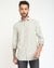 Men's White Cotton Stripes Regular Fit Full Sleeves Shirts