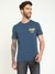 Blue Solid Round Neck Short Sleeves T-shirt