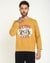 Men's Mustard Polycotton Printed Regular Fit Crew Neck Full Sleeve Sweatshirt