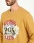 Men's Mustard Polycotton Printed Regular Fit Crew Neck Full Sleeve Sweatshirt