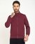 Men's Maroon Polycotton Solid Regular Fit High Neck Full Sleeve Jacket