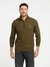 Guess Men Olive Solid Stand Collar Full Sleeves Sweater