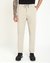 Beige Polyamide Solid Slim Fit Trouser