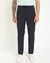 Men's Navy Blue Polyamide Solid Slim Fit Trouser
