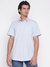 Light Blue Solid Spread Collar Short Sleeve Shirt