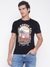 Black Printed Crew Neck Short Sleeve T-Shirt