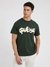 Guess Men Green Printed Round Neck Short Sleeves T-shirt