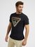 Guess Men Black Printed Round Neck Short Sleeves T-shirt
