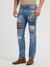 Blue Solid Mid-Rise Ankle Length Jeans