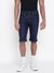 Men Navy Blue Solid Regular Fit Shorts