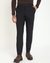 Men's Black Polyester Solid Regular Fit Trouser