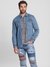 Blue Solid Spread Collar Full Sleeves Denim Shirt