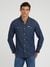 Blue Solid Spread Collar Full Sleeves Denim Shirt