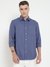 Blue Solid Spread Collar Full Sleeves Shirt