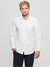 White Solid Spread Collar Shirt