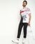 Men's White Cotton Printed Regular Fit Crew Neck Short Sleeve T-shirt