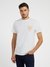 White Cotton Blend Printed Round Neck T-Shirt