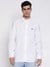 Collins Pure White Solid Spread Collar Regular Fit Basic Shirt