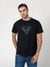 Guess Jet Black Round Neck Embroidery T-Shirt