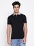 Guess Men Nolan Jet Black Solid Polo Neck Regular Fit T-Shirt