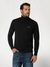 Jet Black Solid Turtle Neck Full Sleeve Pullover Sweater