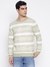 Ezekiel Jacquard Faroe Yarn Pure Linen Tribal Knit Round Neck Regular Fit Pullover Sweater