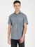 Grey Solid Spread Collar Short Sleeves Shirt