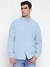 Cotton Wesley Dobby Light Blue Sky Multi Textured Spread Collar Regular Fit Shirt
