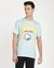 Men's Turquoise Cotton Printed Regular Fit Crew Neck Short Sleeve T-shirt