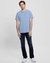 Men's Blue Cotton Blend Solid Slim Fit Crew Neck Short Sleeve T-shirt