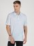 Blue Cotton Blend Printed Polo Neck Polo T-Shirt
