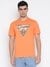 Triangle Mid Organic Stream Apricot Buff Brand Logo Round Neck Regular Fit T-Shirt