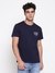Guess Men Planisph Smart Blue Graphic Round Neck Regular Fit T-Shirt