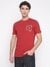 Cherry Merlot Solid Round Neck Short Sleeves T-Shirt