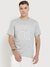 Grey Printed Round Neck Short Sleeves Varsity T-shirt