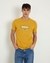 Men's Mustard Cotton Printed Slim Fit T-shirt