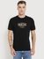 Black Printed Round Neck Short Sleeves T-shirt
