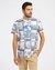 Men's Grey Cotton Graphic Slim Fit T-shirt