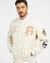 Men's Cream Polyurethane Applique Regular Fit Jacket