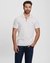 Men's White Cotton Textured Slim Fit Polo T-shirt