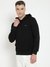 Black Solid Hooded Full Sleeves Pullover Style Sweatshirt
