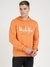 Orange Cotton Blend Printed Pullover Sweatshirt