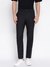 Myron Dressy Cotton Dobby Stretch Black Solid Mid Rise Regular Fit Chinos Trousers