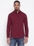 Men Maroon Solid Spread Collar Shirt