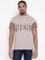 Men Grey Printed Round Neck T-shirt