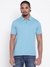 Men Blue Solid Polo Collar T-shirt