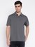 Baisc Pima Stretch Artillery Grey Solid Polo Collar Slim Fit T-Shirt